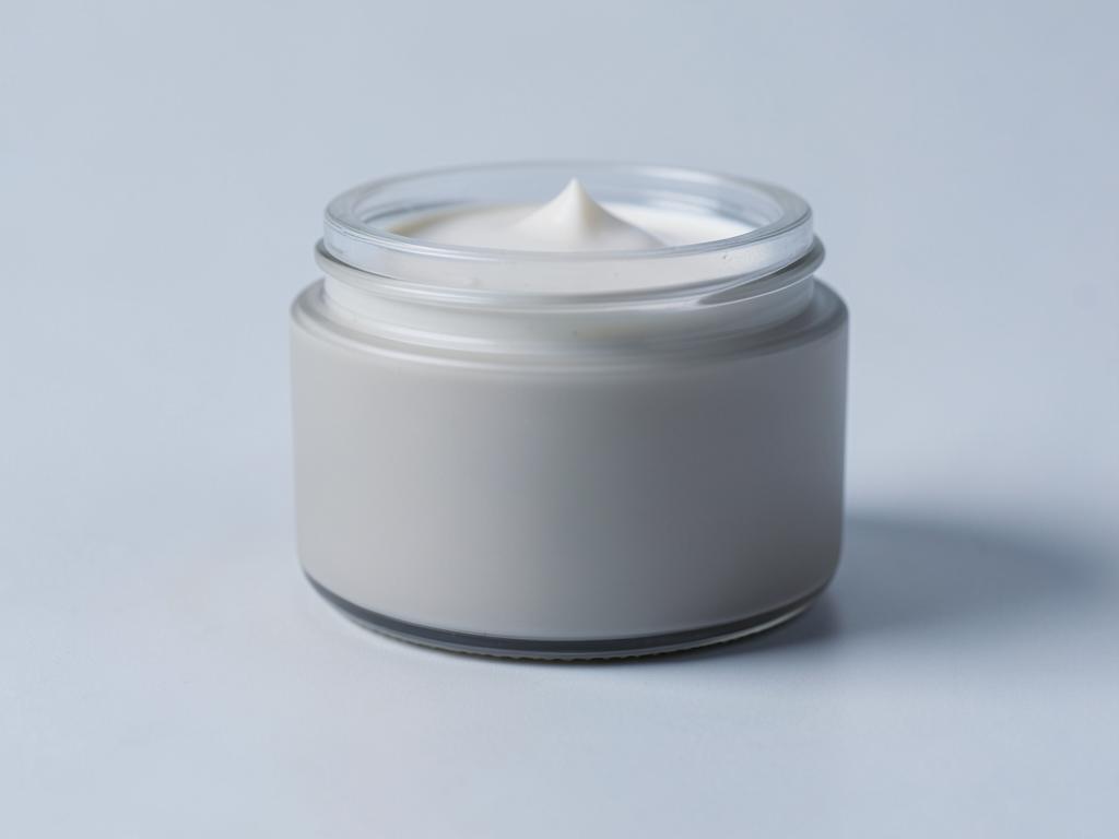 Unbranded cream jar with a smooth emulsion texture (temporary image).